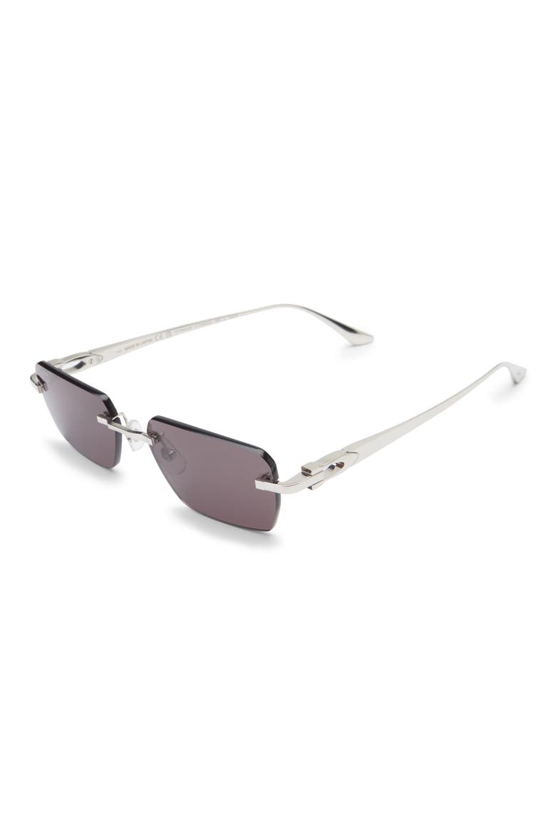 55mm Frameless Rectangular Sunglasses, Alternate, color, SILVER