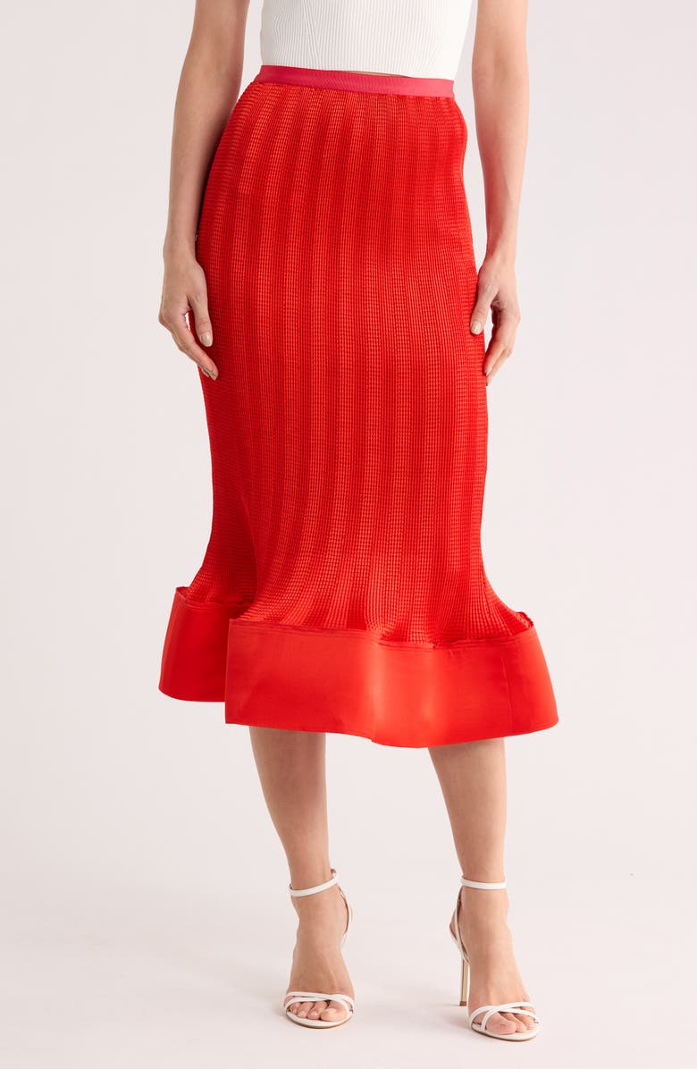 Simkhai Hollis Midi Skirt, Main, color, Fiery Red