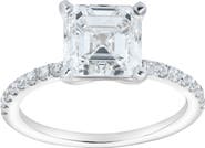LuvMyJewelry Ani 14K White Gold Emerald Cut Lab Grown Diamond Engagement Ring - 2.7 Ct