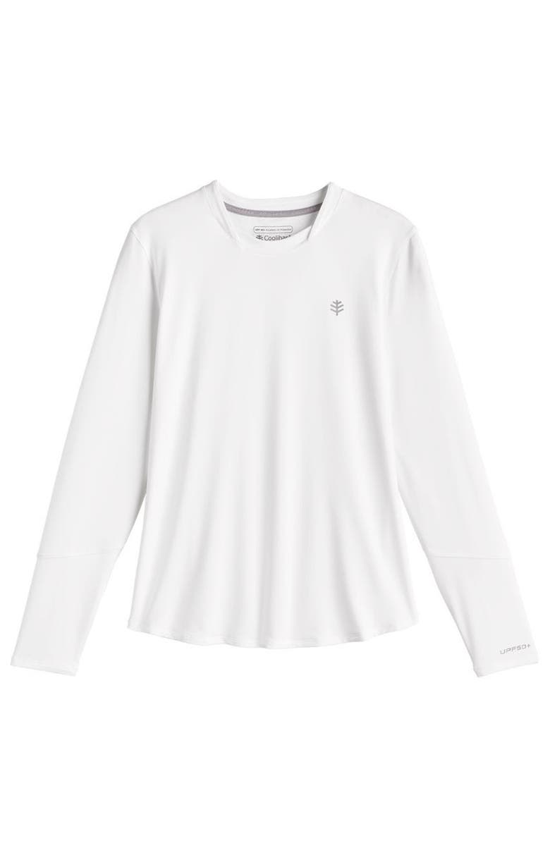 Coolibar Women's Long Sleeve T-Shirt - UPF 50+ Sun Protection - Match Point, Alternate, color, White