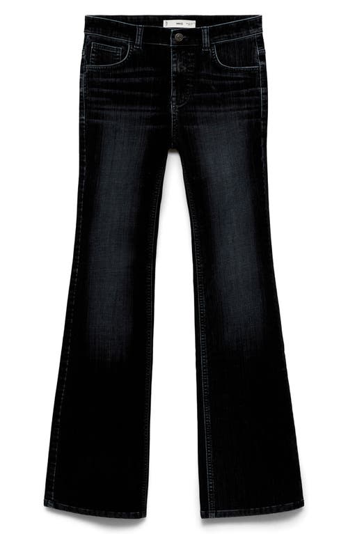 Mango Low Rise Flare Leg Jeans In Dark Navy
