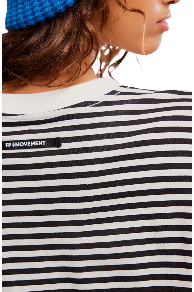 FP Movement Stripe Relaxed Fit Cotton T-Shirt, Alternate, color, COURT STRIPE BLACK WHITE