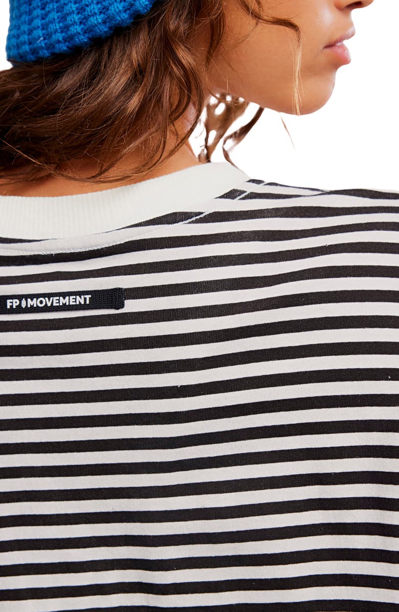 Free People Stripe Relaxed Fit Cotton T-Shirt, Alternate, color, Court Stripe Black White