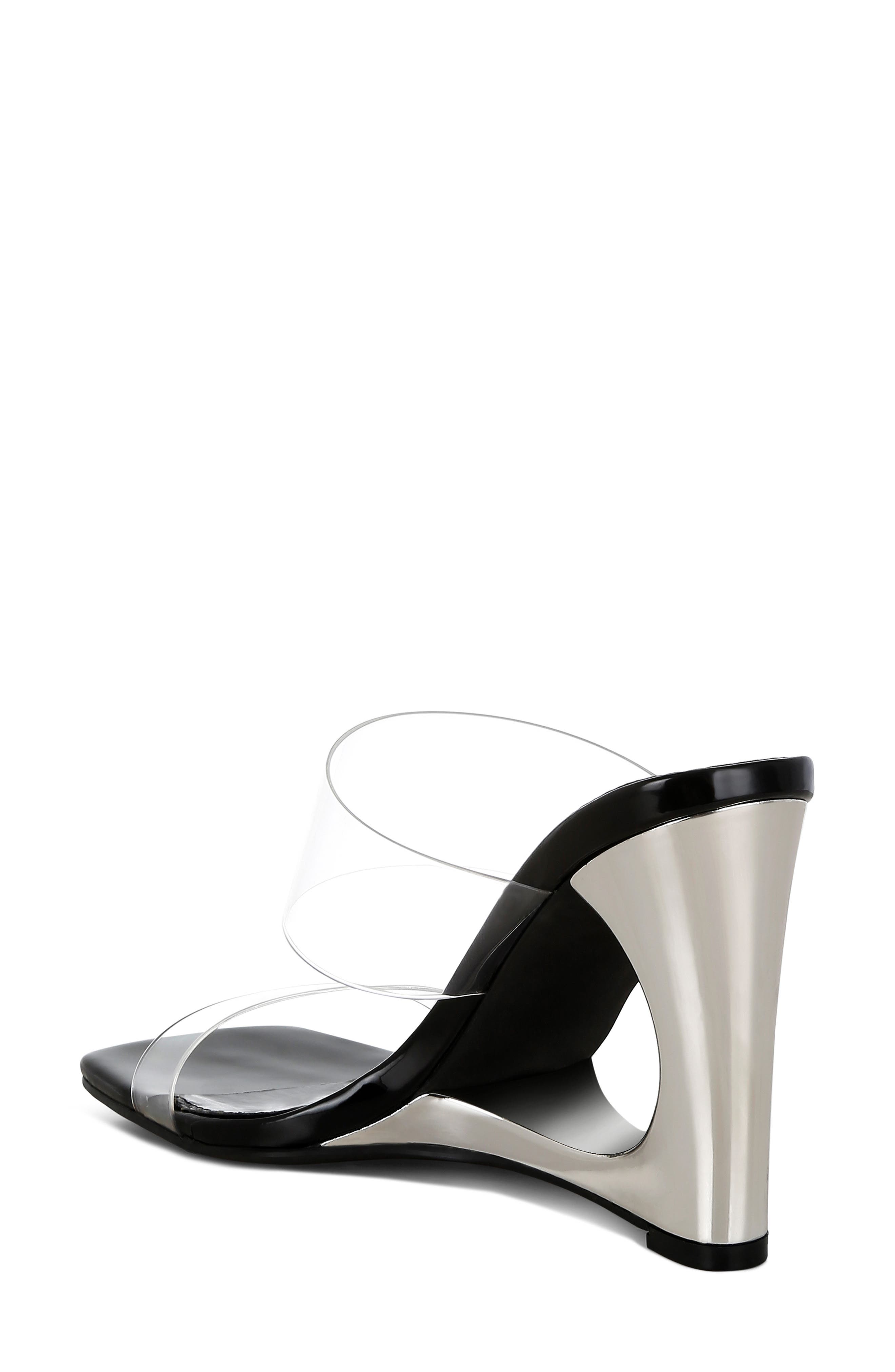 LONDON RAG Zelene Clear Strap Wedge Sandal, Alternate, color, 