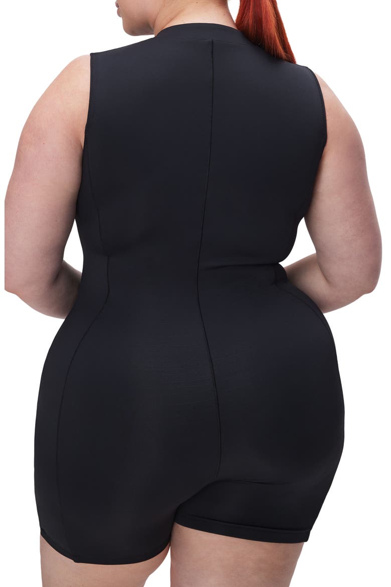 Compression Zip-Up One-Piece Swimsuit, Alternate, color, BLACK001