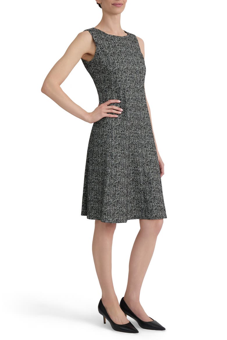 Multi Seam Fit & Flare Dress, Alternate, color, BLACK/ WHITE