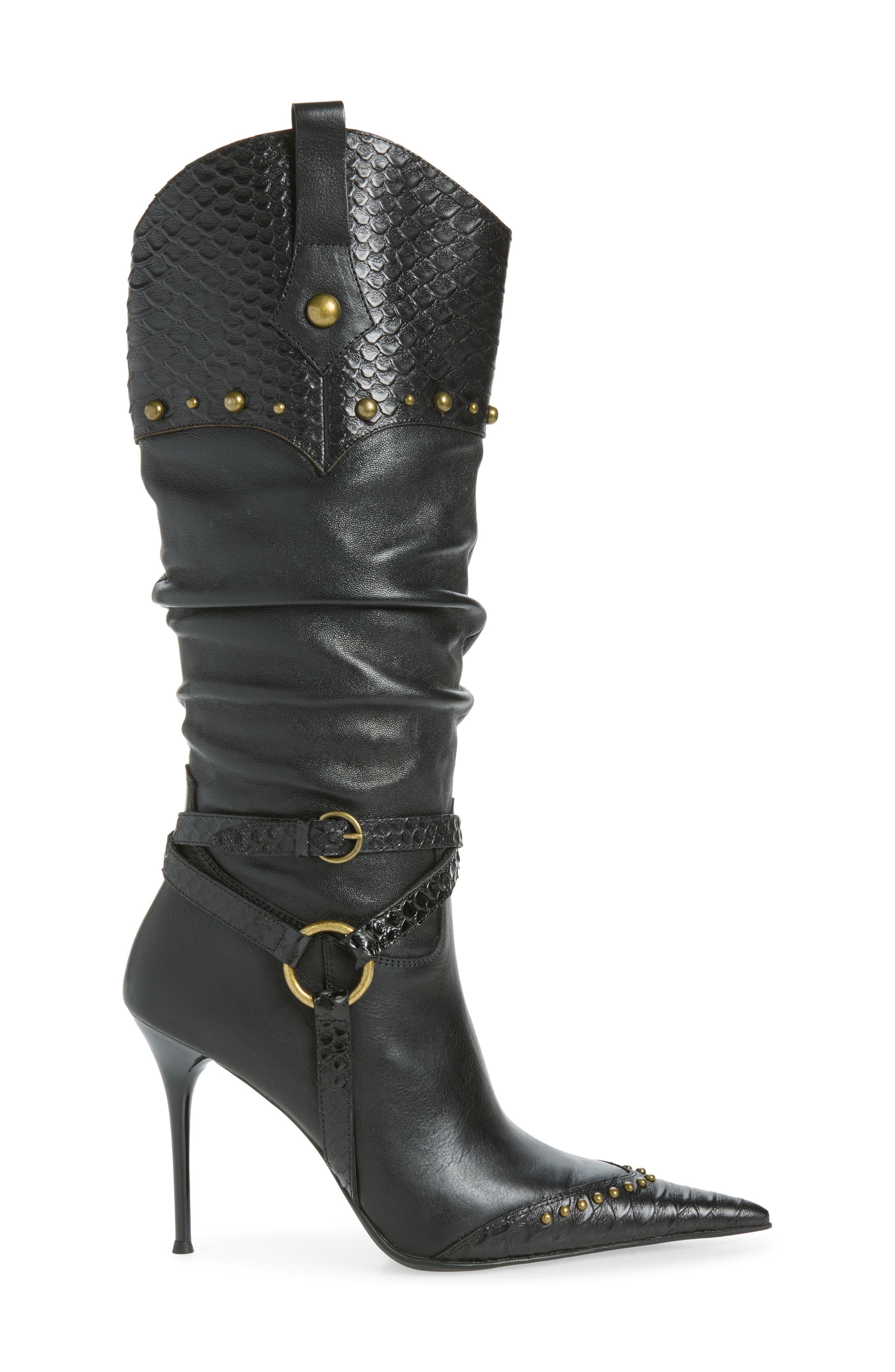 Headturner Pointed Toe Western Boot, Alternate, color, BLACK SNAKE COMBO