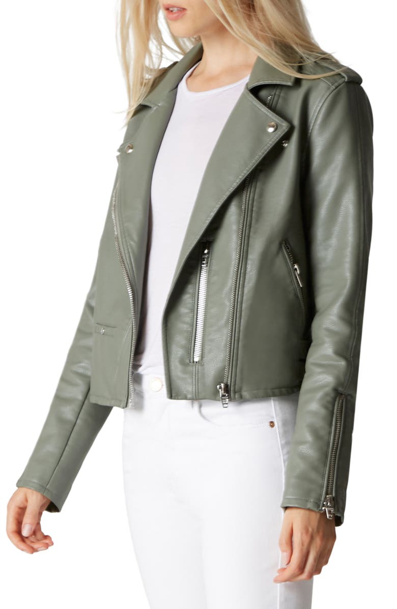 BLANKNYC Faux Leather Moto Jacket, Main, color, 