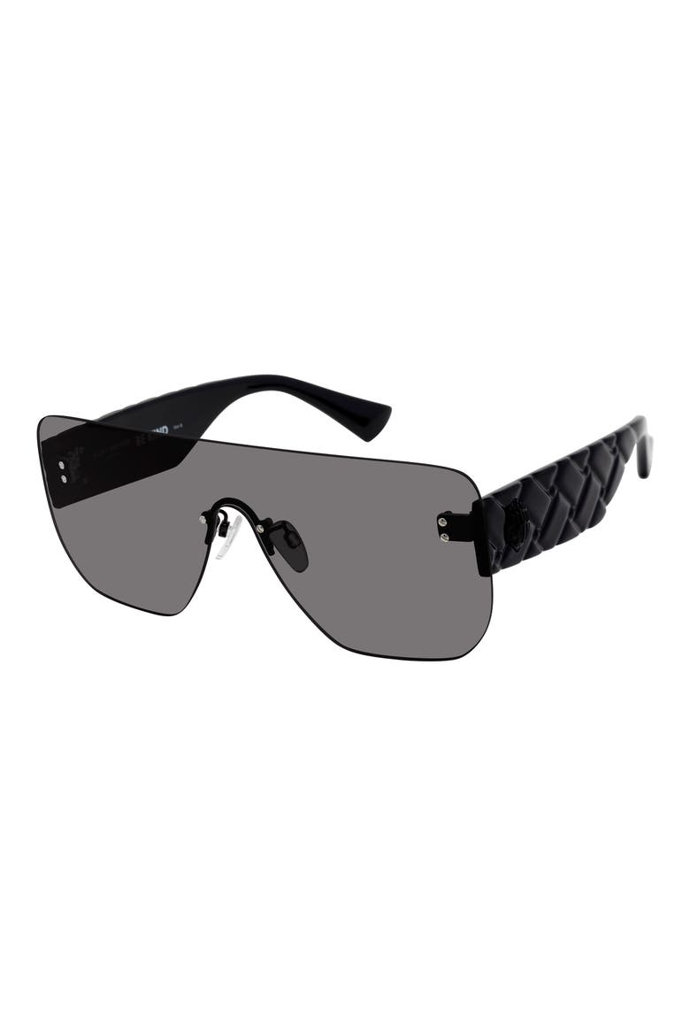 99mm Oversize Shield Sunglasses, Alternate, color, BLACK/ SMOKE
