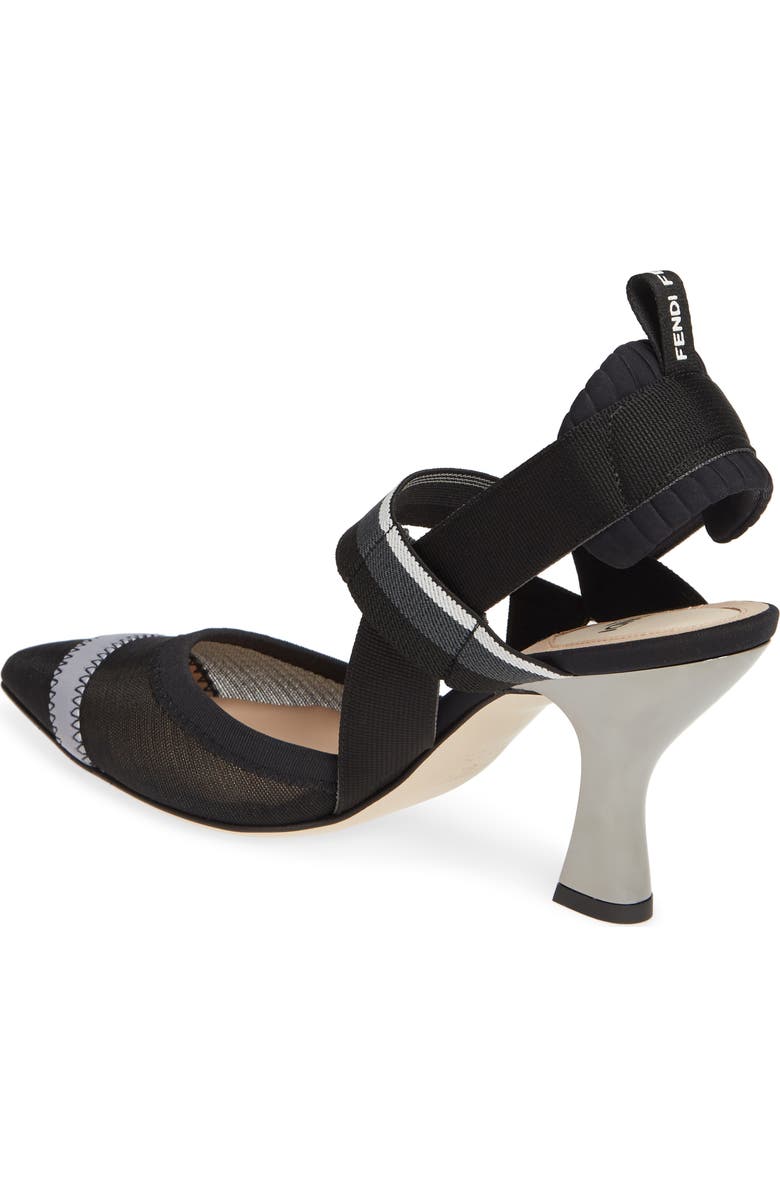 Fendi Colibri Mesh Slingback Pointed Toe Pump, Alternate, color,