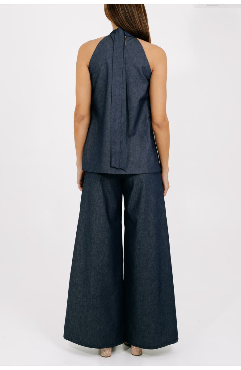 Valentina Gordon Flow Halter Top, Alternate, color, Dark Denim