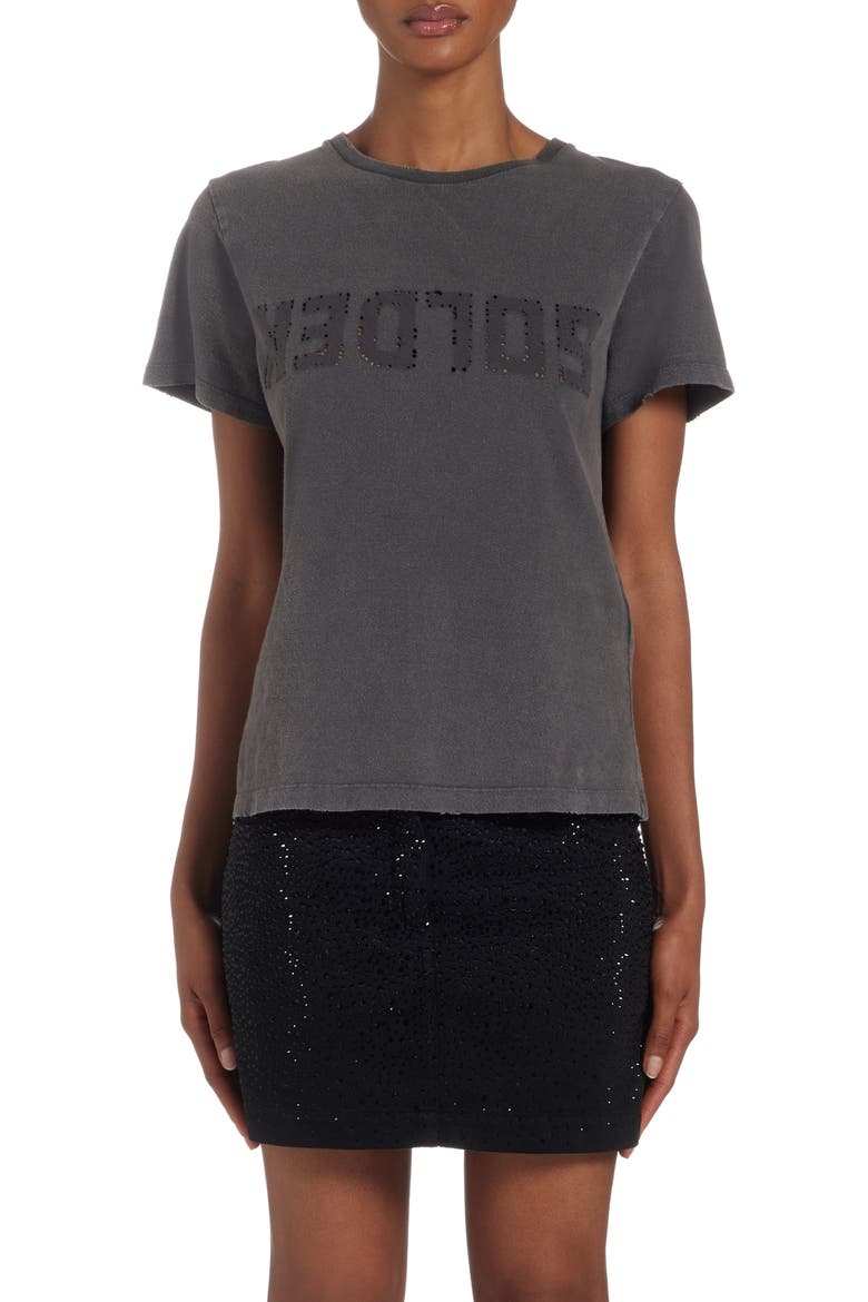 Distressed Logo Graphic T-Shirt Dress, Main, color, ANTHRACITE