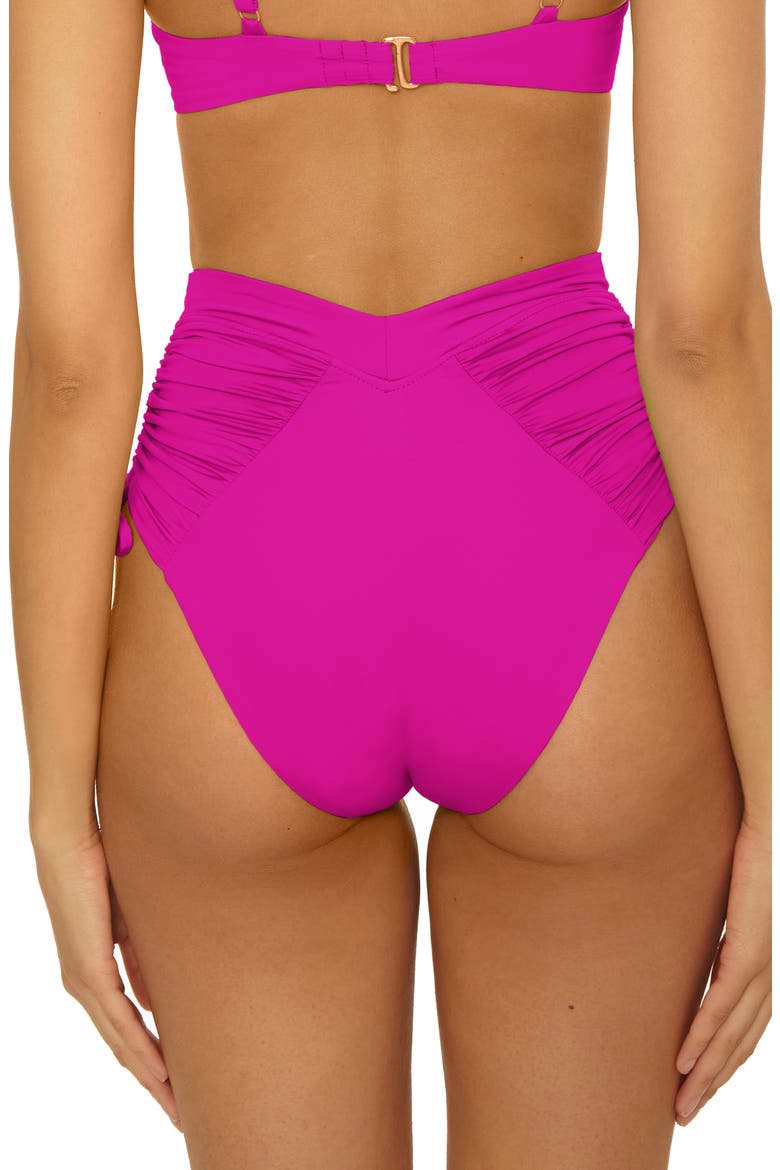 Color Code High Waist Side Tie Bikini Bottoms, Alternate, color, HIBISCUS