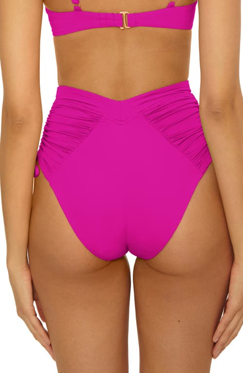 Becca Color Code High Waist Side Tie Bikini Bottoms In Purple