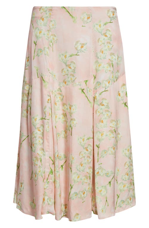 Emilia Wickstead Floral Pleated Skirt In Little Lillies On Pink