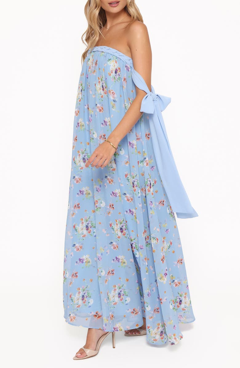 Petal & Pup Codie Floral Strapless Maxi Dress, Alternate, color, Cornflower Blue Floral