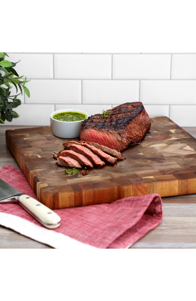 Megachef 13.75 Inch Square Thick Acacia Wood Serving Butcher Cutting Board, Alternate, color, Acacia