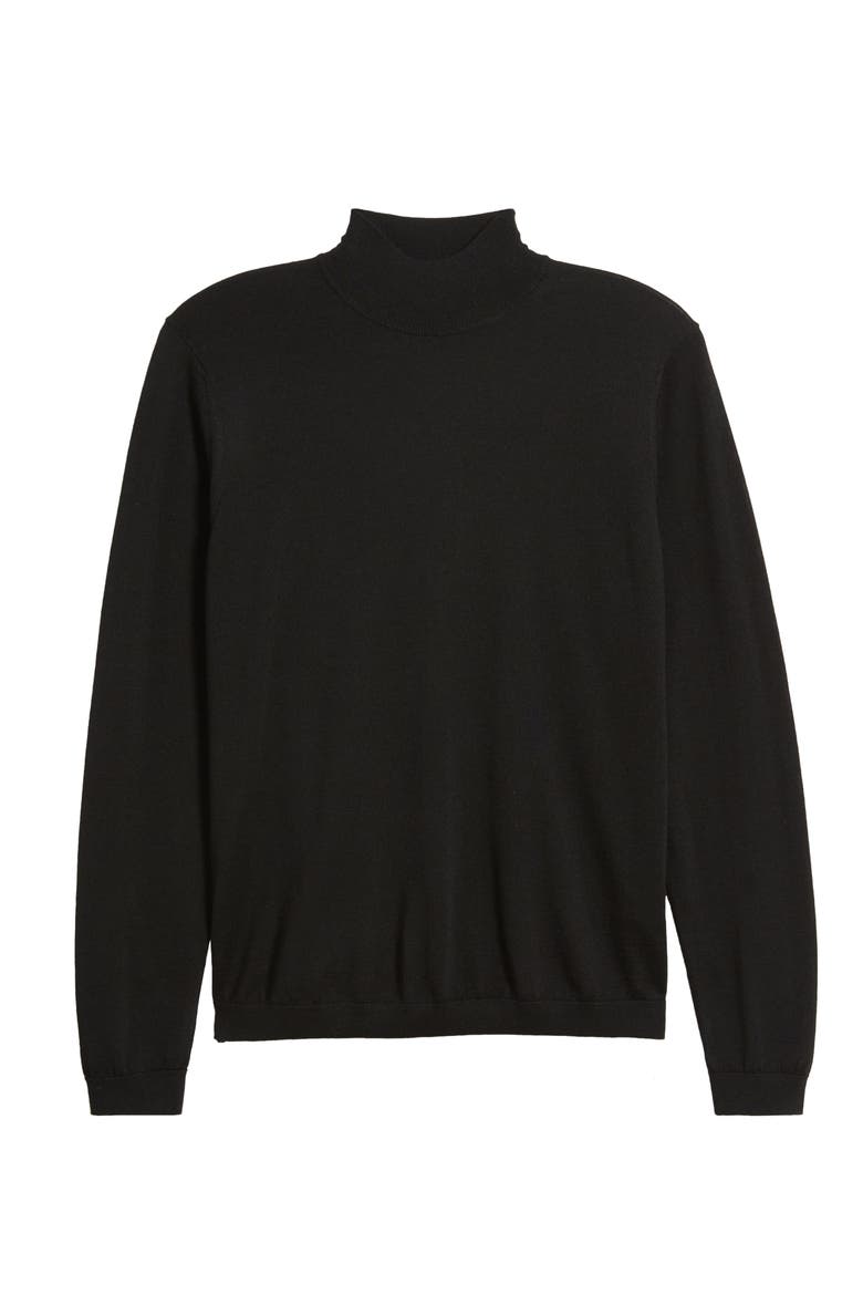 Beaudry Mock Neck Wool Blend Sweater, Alternate, color, BLACK