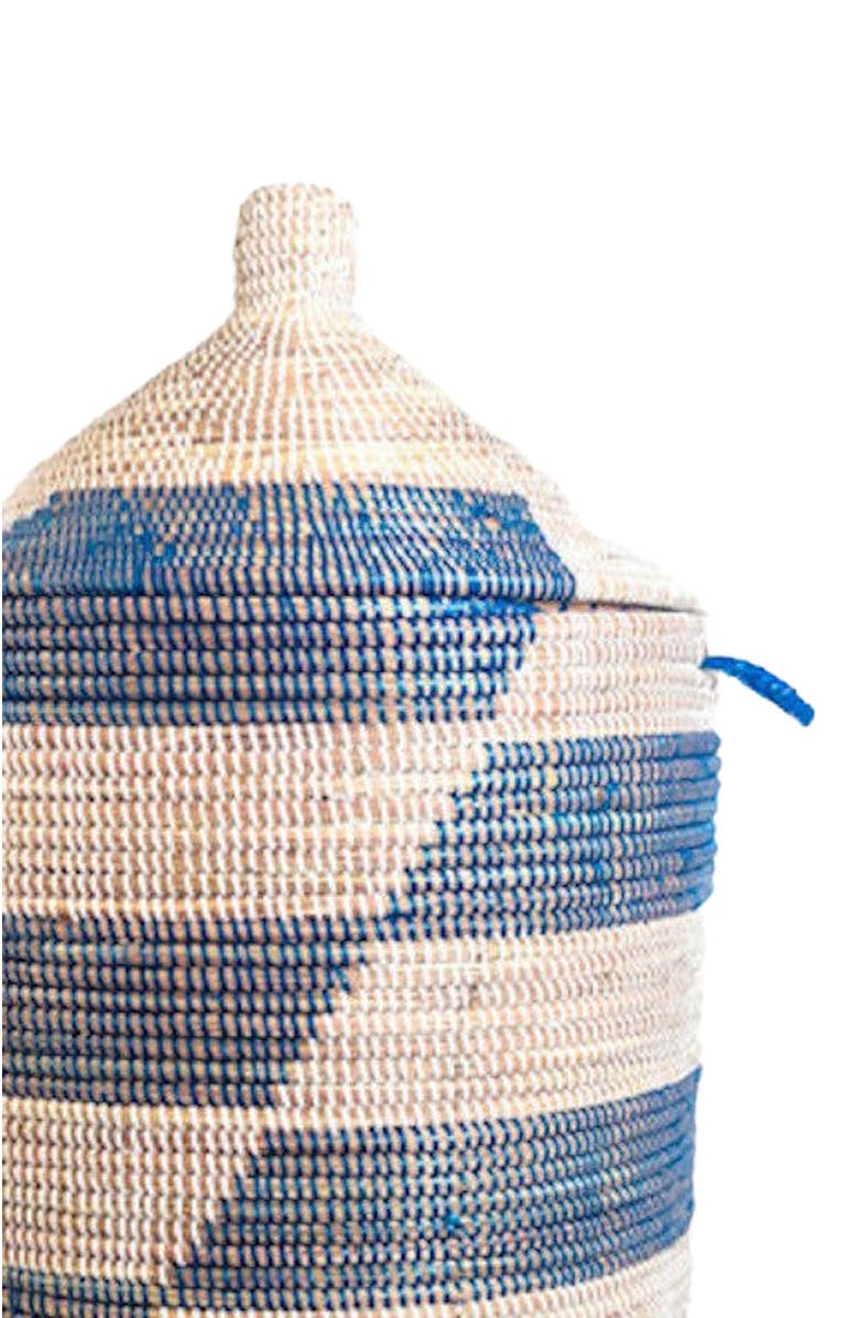 Mbare Dou Lid Storage Basket Stripe Blue, Alternate, color, Blue