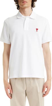 AMI PARIS Ami de Coeur Embroidered Organic Cotton Polo