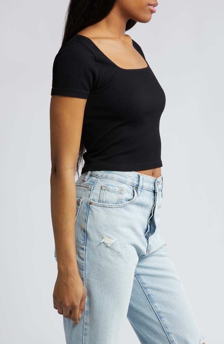 BP. Seamless Square Neck Rib Crop Top, Alternate, color, 