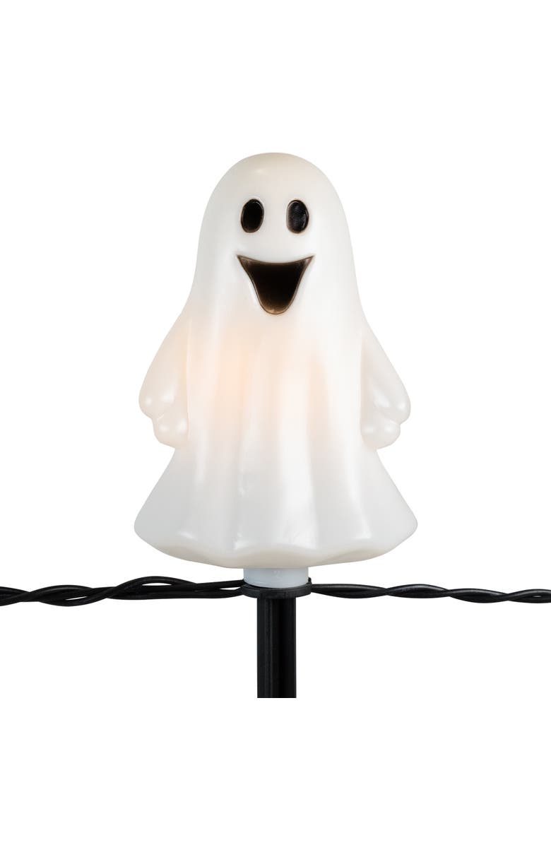 Northlight Lighted Ghost Shaped Halloween Outdoor Pathway Markers - 13" - Set of 5, Alternate, color, White