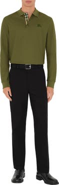 Burberry Long-sleeve Cotton Polo Shirt