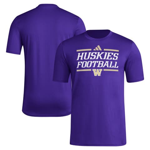 Men's adidas Purple Washington Huskies Locker Football Pre-Game AEROREADY T-Shirt