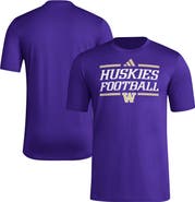 adidas Men's adidas Purple Washington Huskies Locker Football Pre-Game AEROREADY T-Shirt