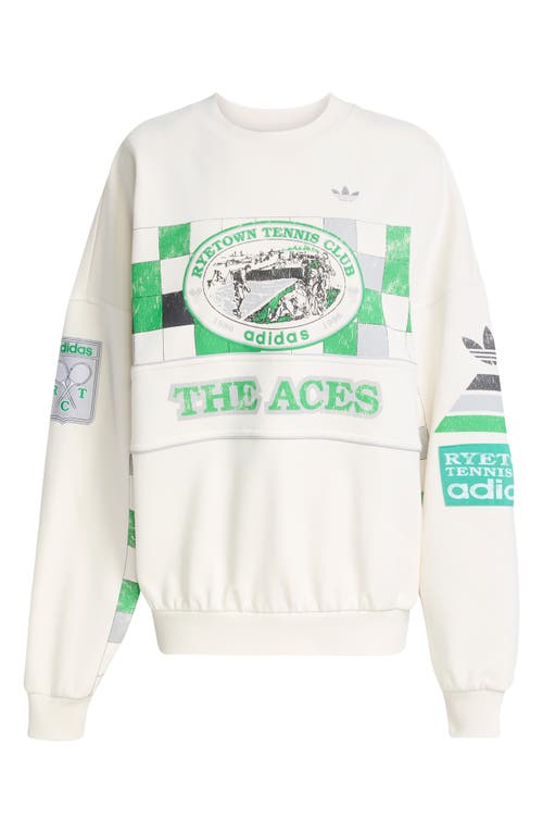Adidas Originals Adidas Archive Court Crewneck Sweatshirt In White