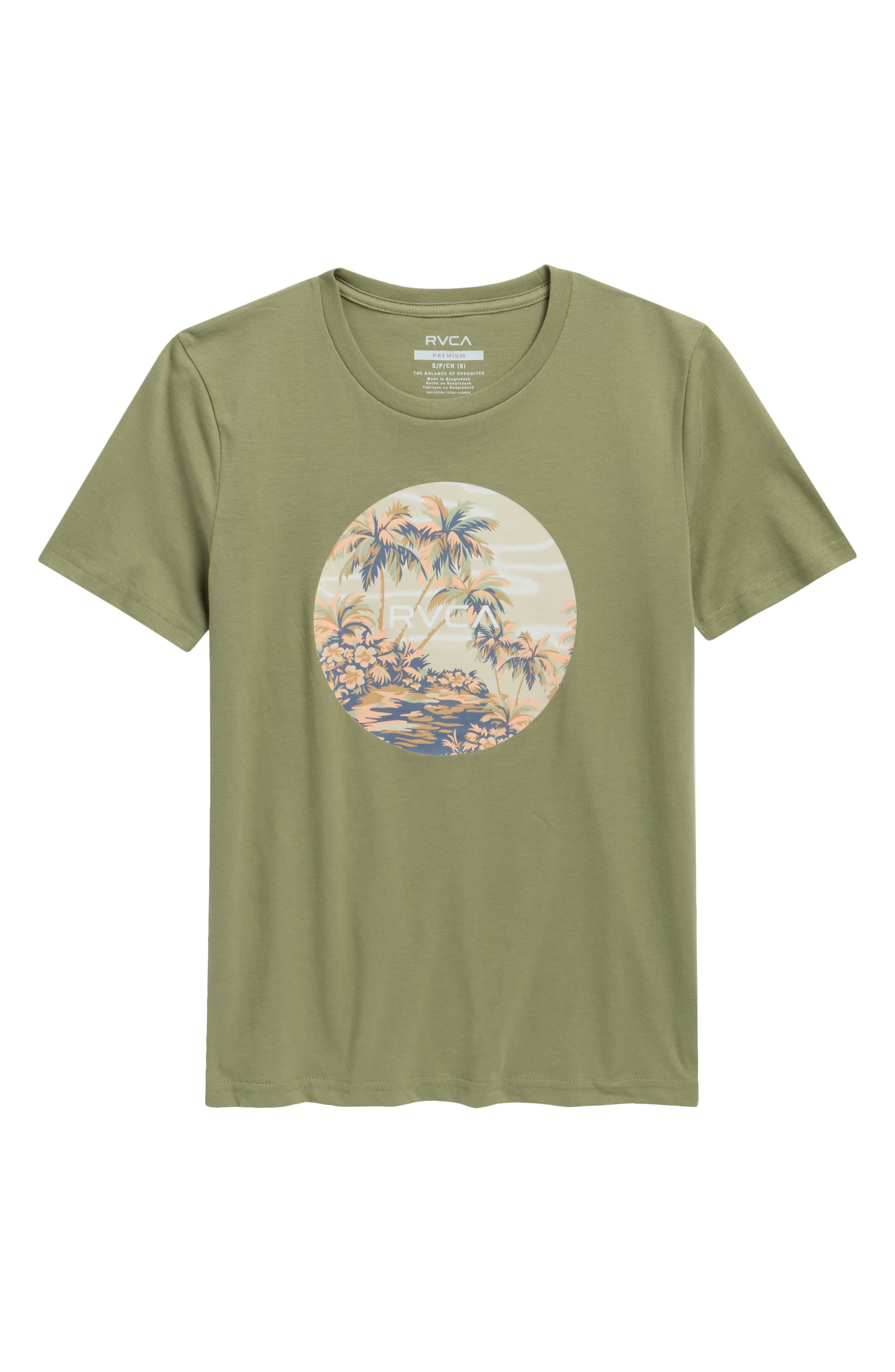 RVCA Kids' Logo Palm Graphic T-Shirt