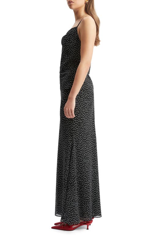 Bardot Monroe Polka Dot Cowl Neck Camisole In Black Spot