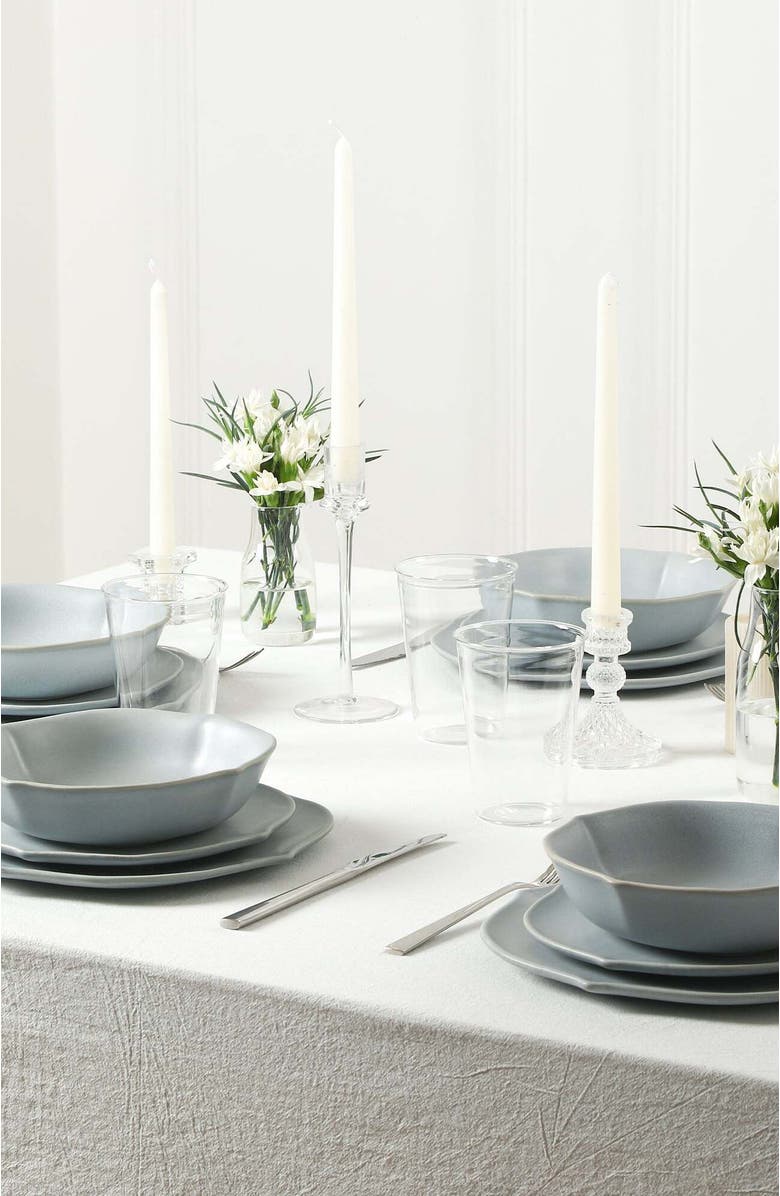 Stone Lain Baskerville Stoneware 16-Piece Dinnerware Set, Includes Glassware, Alternate, color, Black