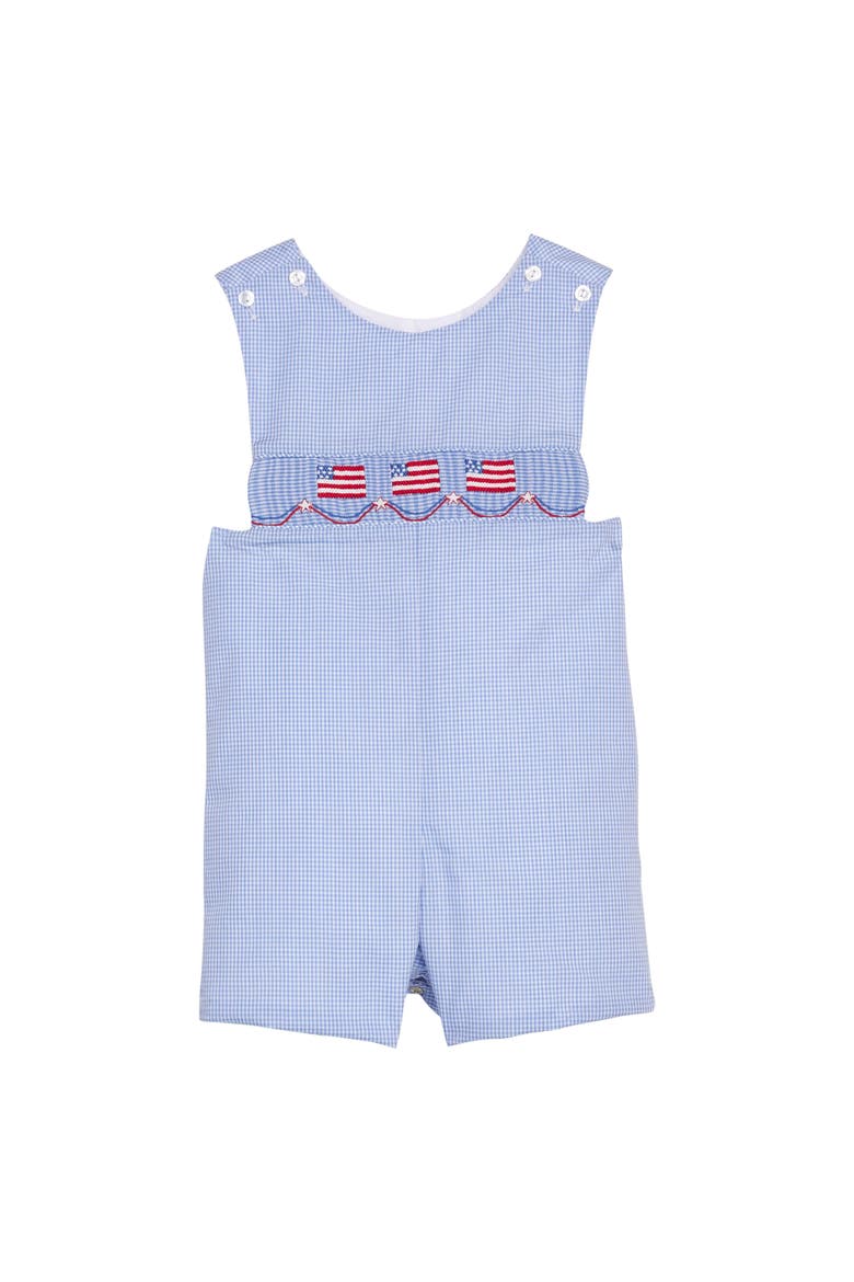 Kids' Gingham Smocked Shortall, Main, color, Flags