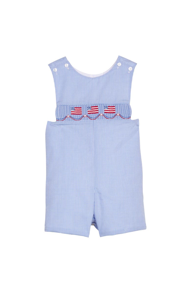 Little English Kids' Gingham Smocked Shortall, Main, color, Flags