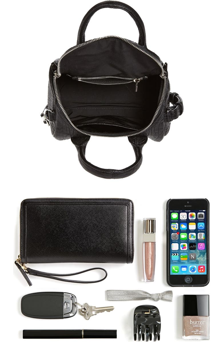 Alexander Wang 'Mini Rockie - Nickel' Leather Crossbody Satchel, Alternate, color,