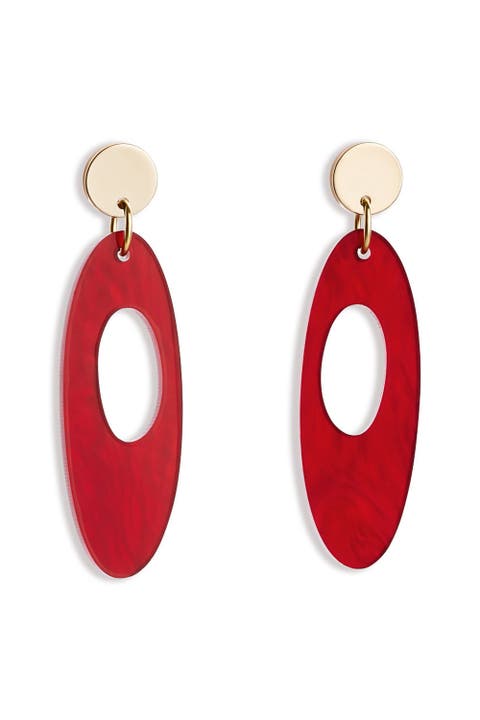 Hepworth Earrings - Berry Red Pearl