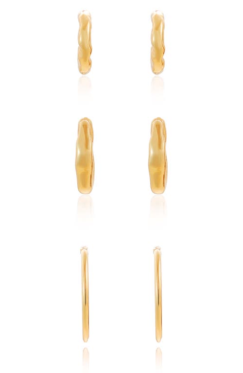 Ettika Set Of 3 Hoop Earring Set In Gold