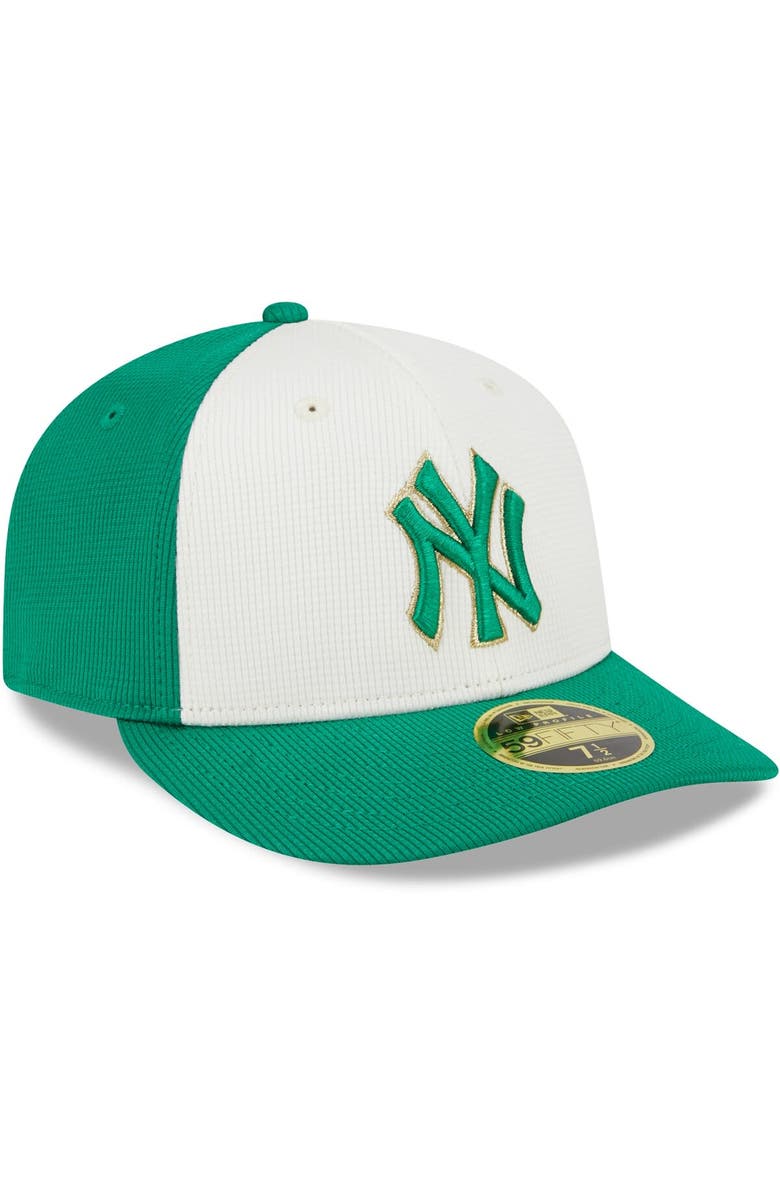 New Era Men's New Era White/Green New York Yankees 2024 St. Patrick's Day Low Profile 59FIFTY Fitted Hat, Alternate, color,
