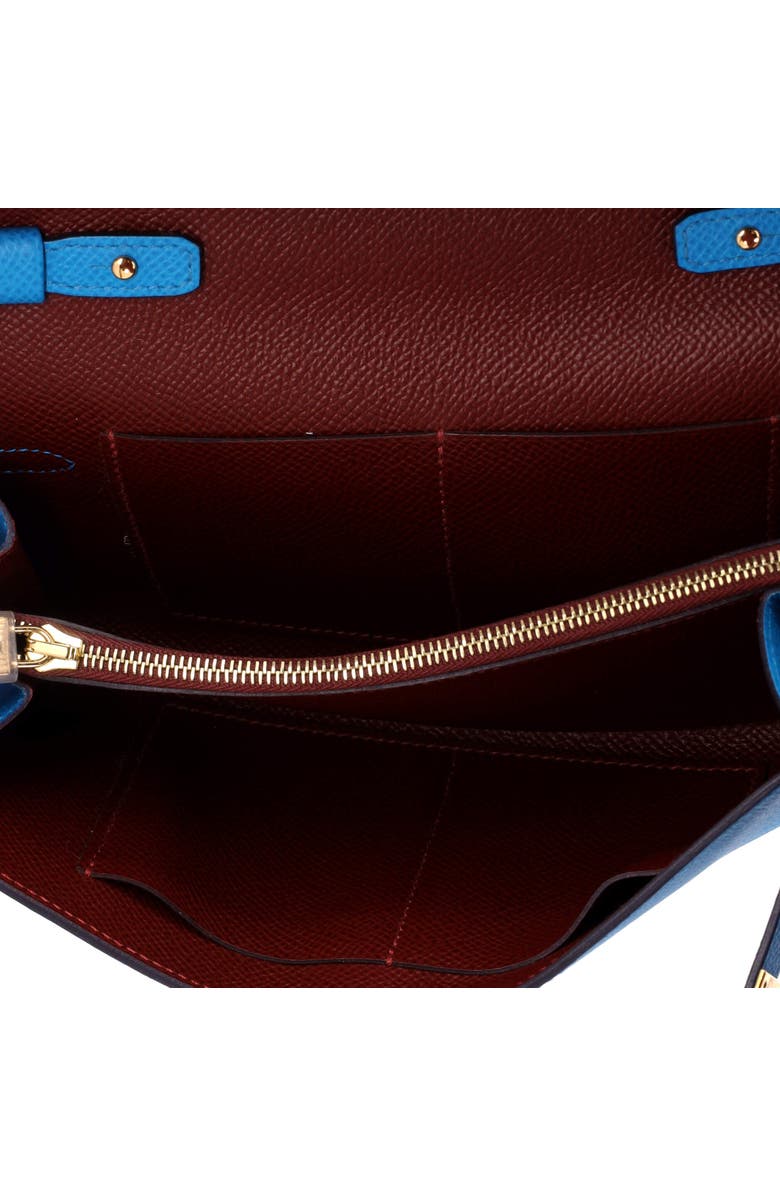 Pre-Owned Hermes Kelly To Go Wallet Verso Epsom, Alternate, color, Verso - Bleu Frida/Rouge H