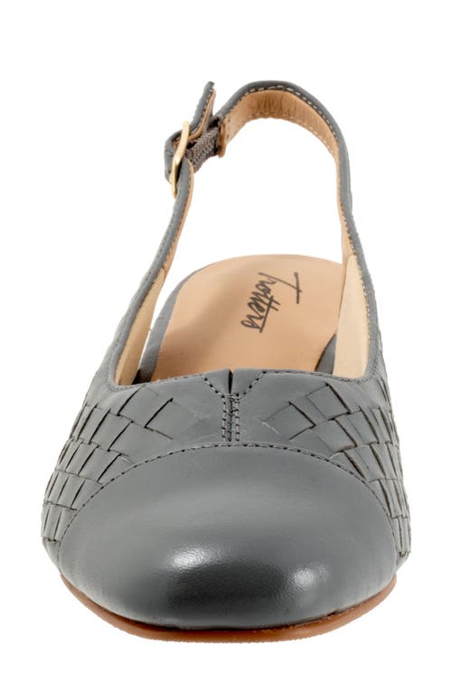 Trotters Dea Woven Slingback Pump In Mid Grey