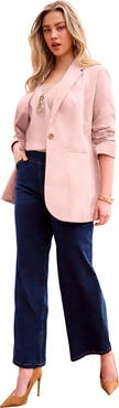Roaman's Plus Size Relaxed Boyfriend Blazer