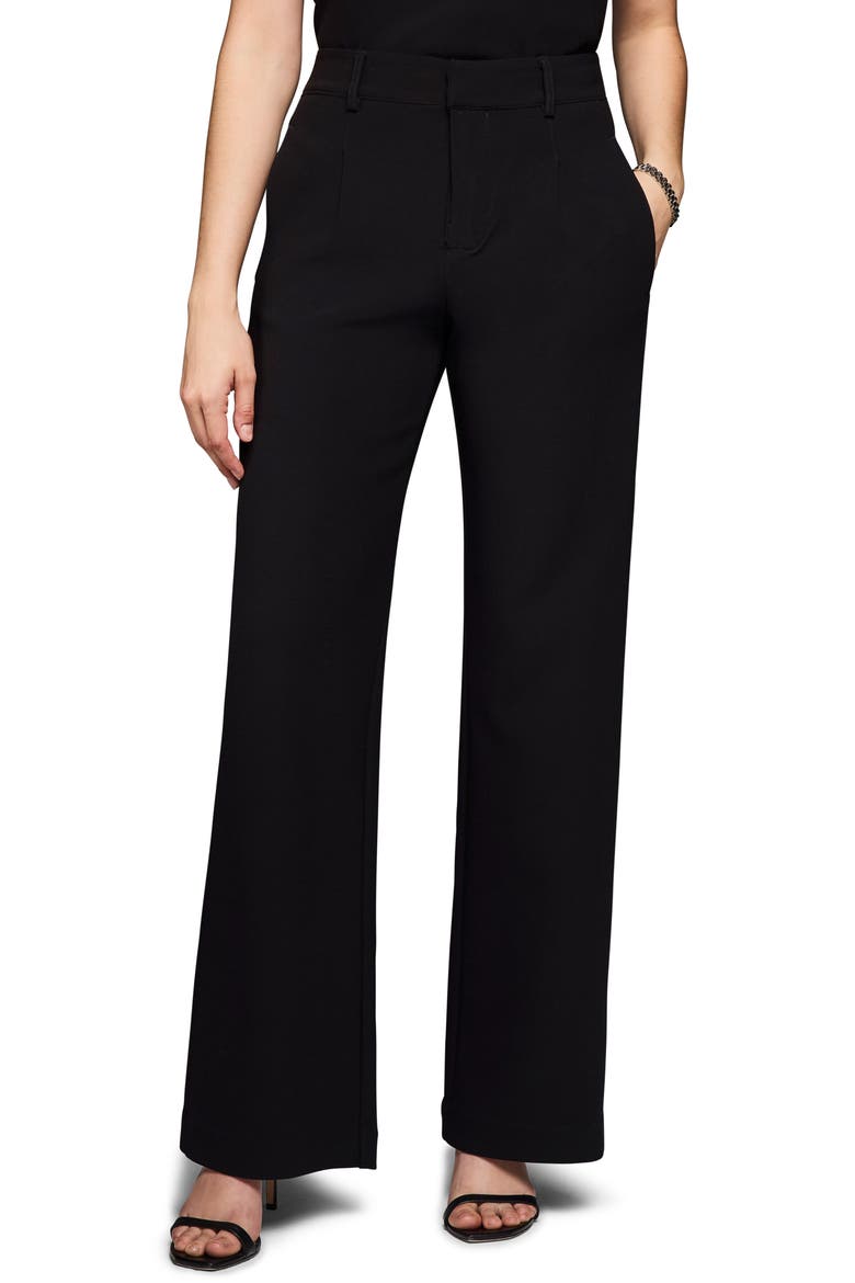 Wide Leg Scuba Knit Pants, Main, color, BLACK ONYX