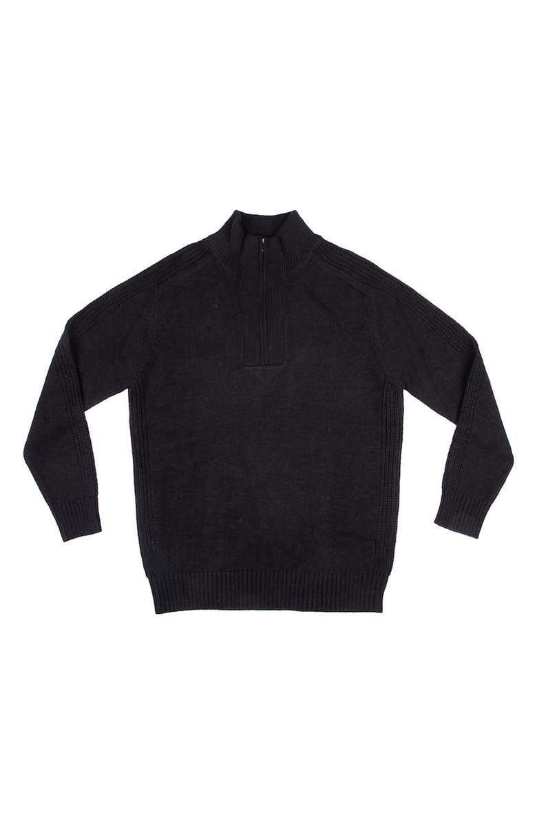 XRAY Quarter Zip Marble Knit Sweater, Alternate, color, Black