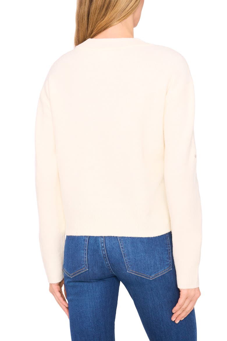 Lace Bow Inset Sweater, Alternate, color, BUTTERCREAM