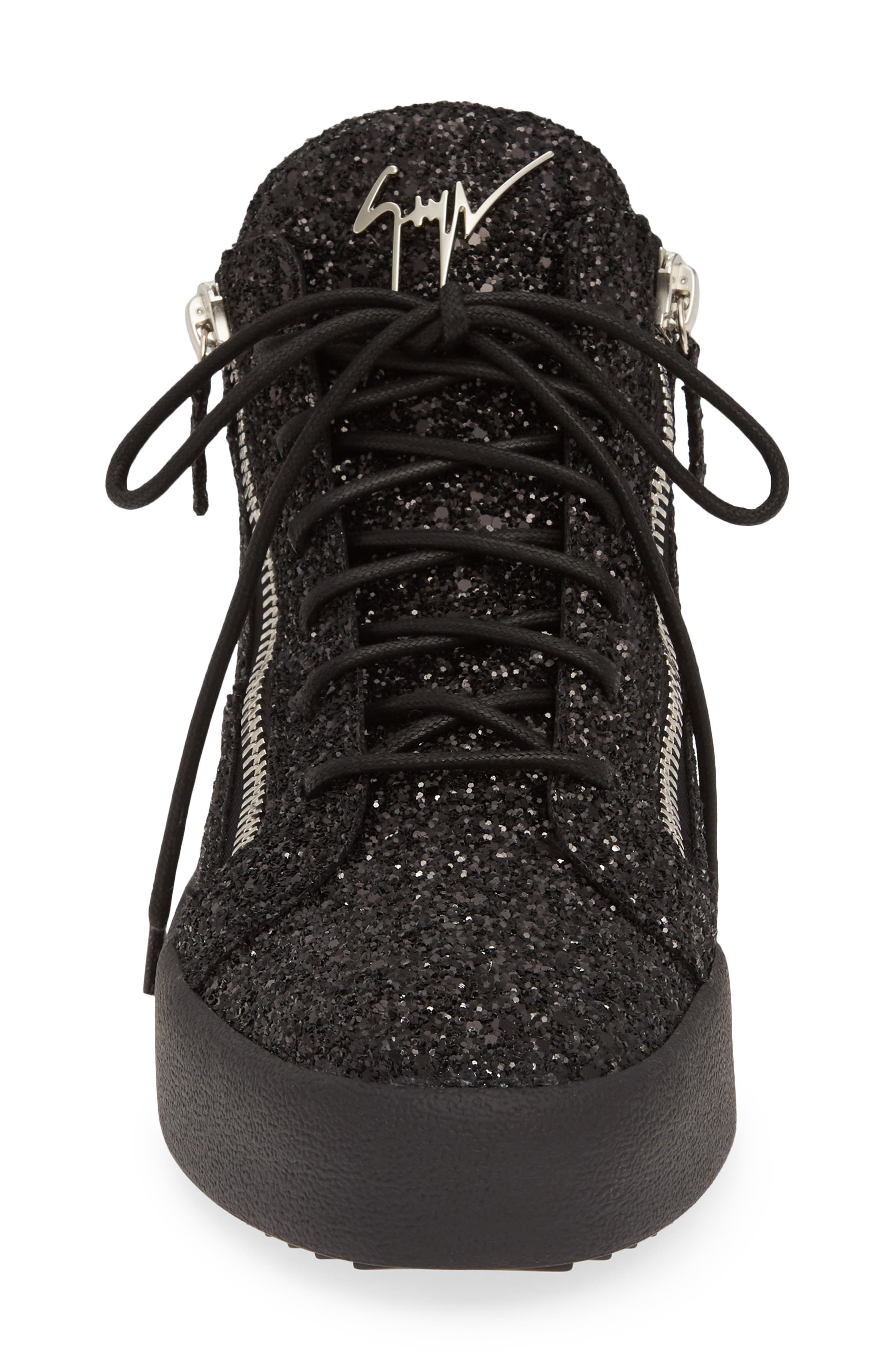 Glitter Mid Top Sneaker, Alternate, color, NERO