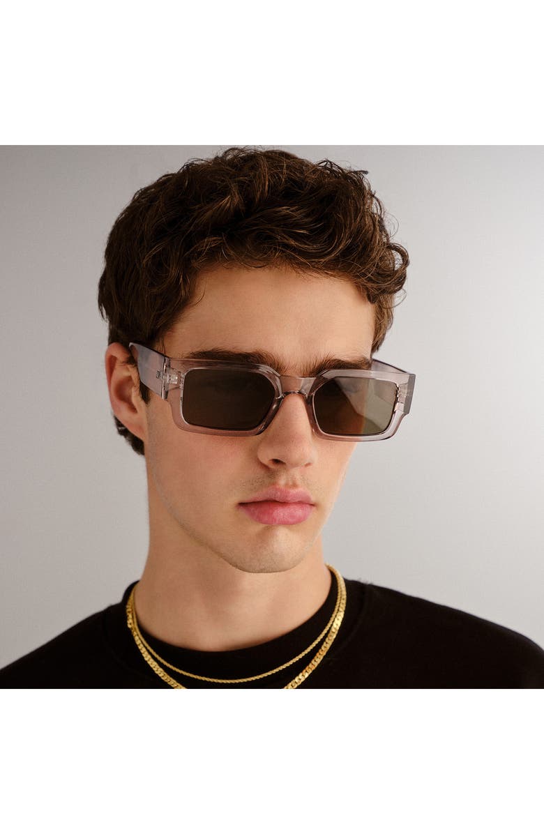 Le Specs Contemplation 54mm Rectangular Sunglasses, Alternate, color, Graphite/ Khaki Mono