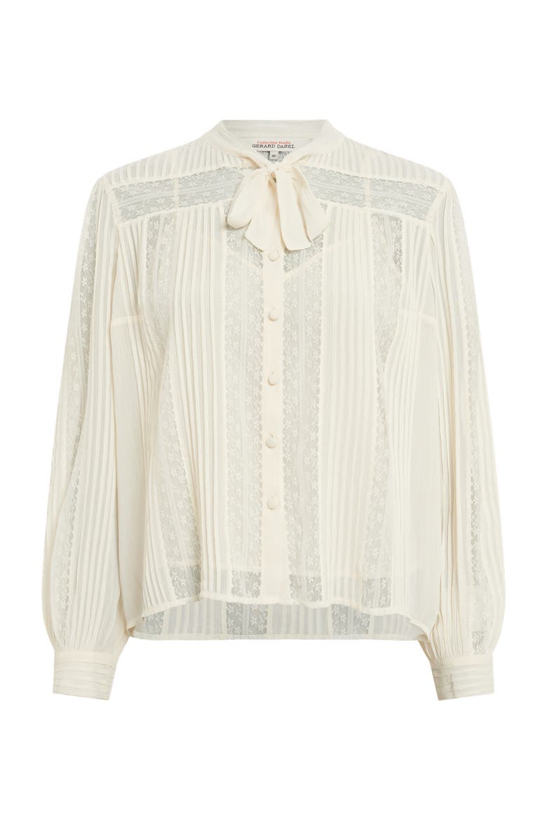 Cyrana Sheer Lace Shirt, Alternate, color, White