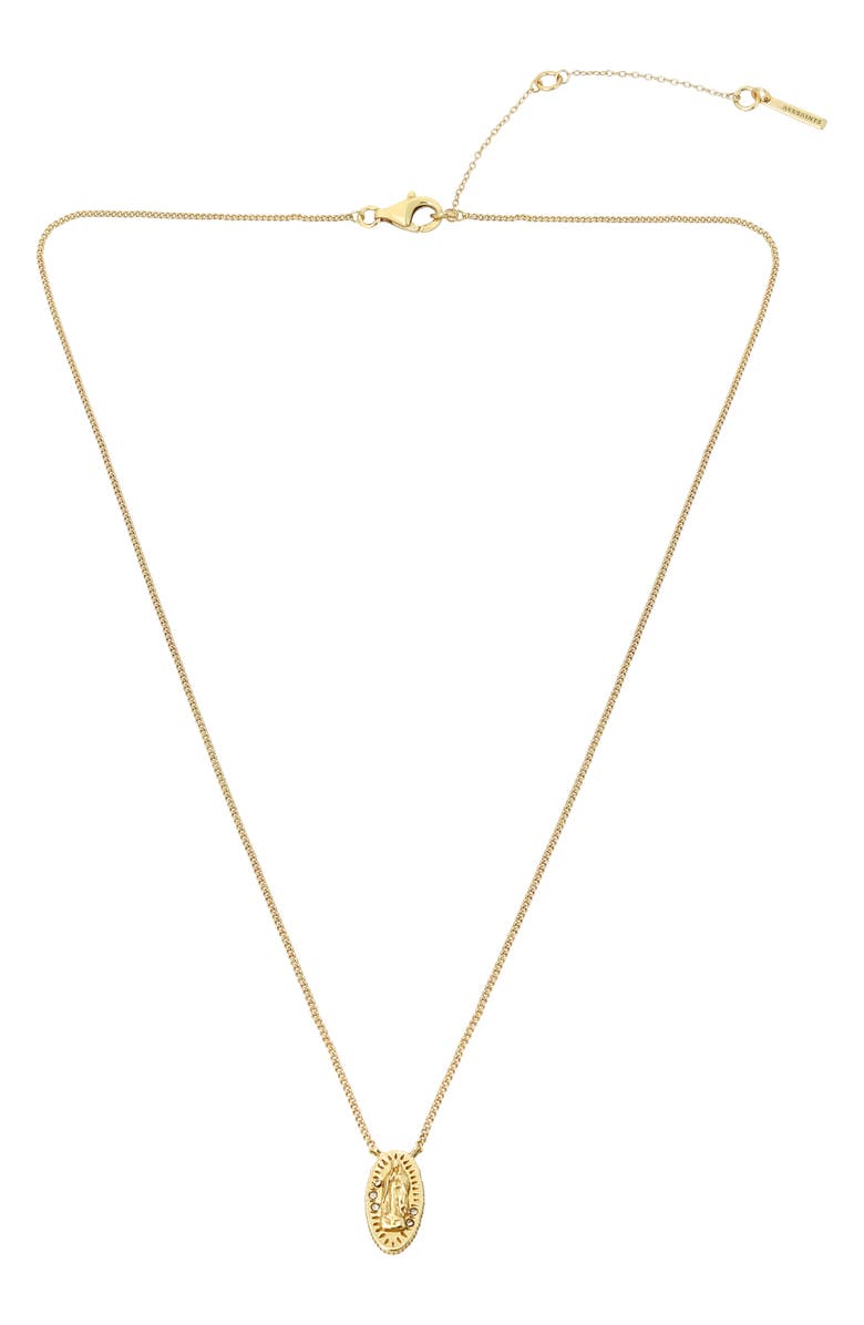 AllSaints Saint Pendant Necklace, Main, color,