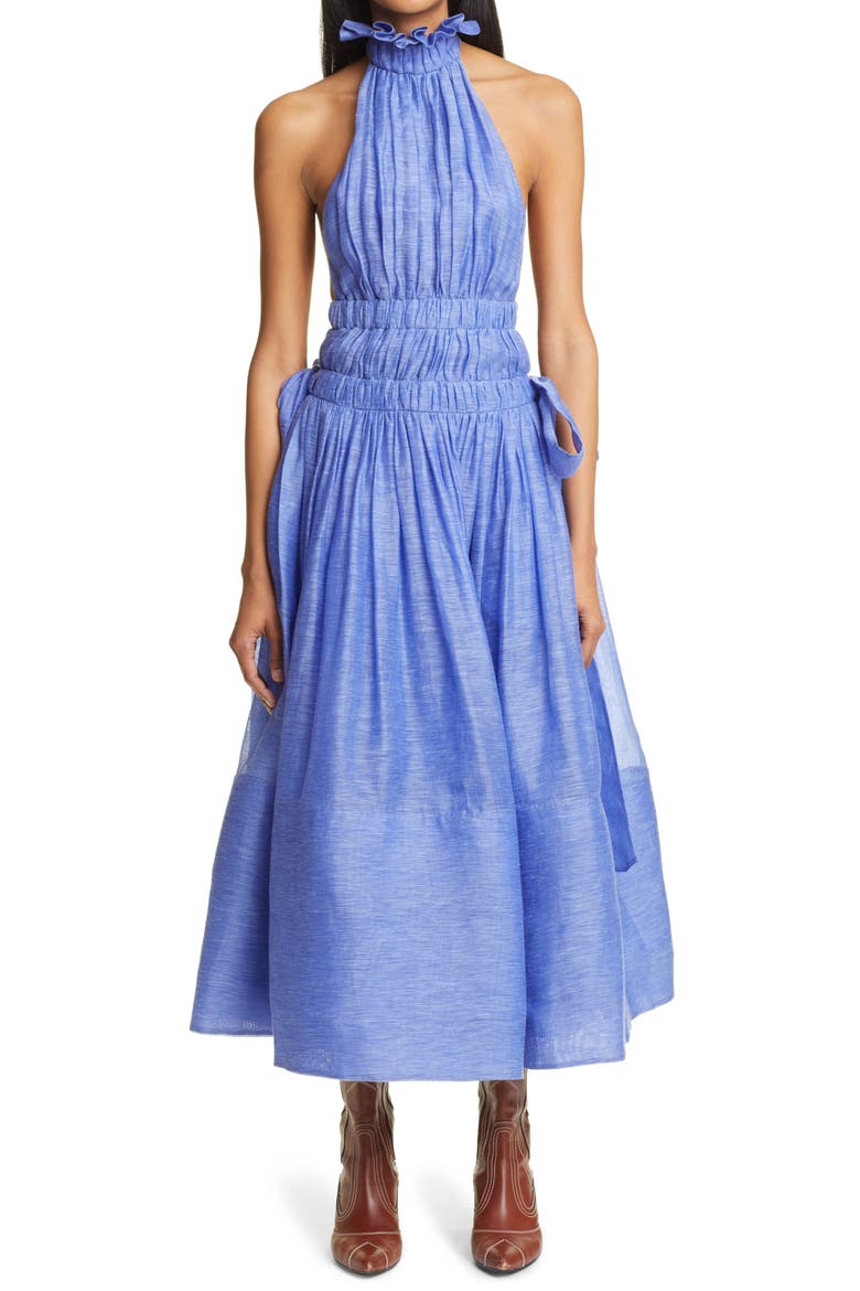 Luminous Halter Gown, Main, color, CORNFLOWER
